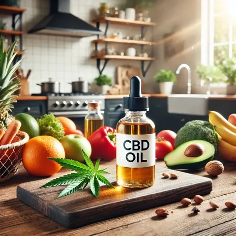 CBD olie met gezonde voeding